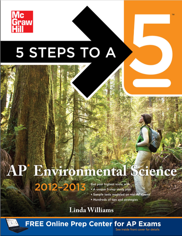 Book cover of 5 STEPS TO A 5 AP Environmental Science 2012–2013 by Linda Williams Book cover of 5 STEPS TO A 5 AP Environmental Science 2012–2013 by Linda Williams